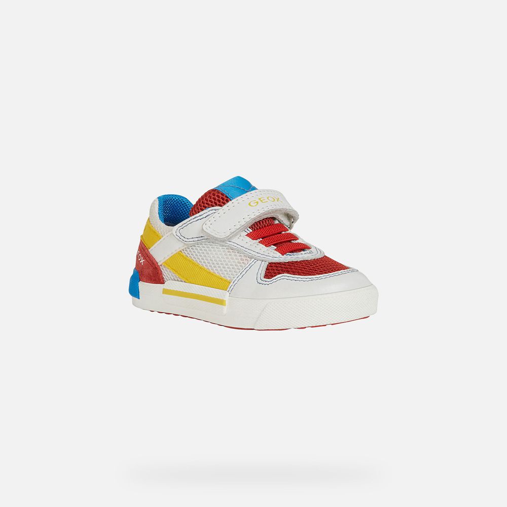 Basket Geox Kilwi Boy - Blanche/Rouge - Bebe 654092-AJB